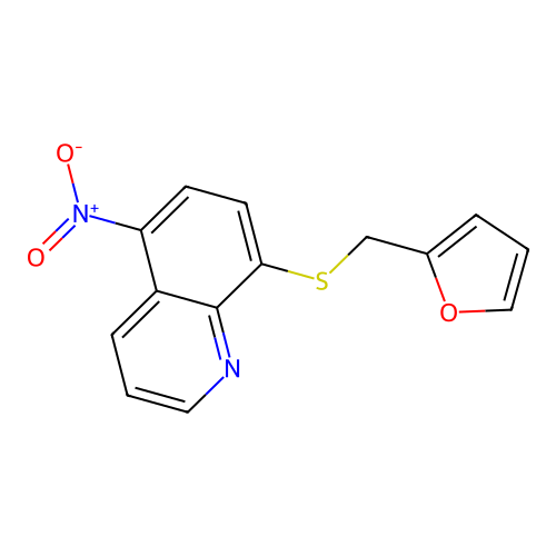 8-[(2-Furylmethyl)thio]-5-nitroquinoline structure