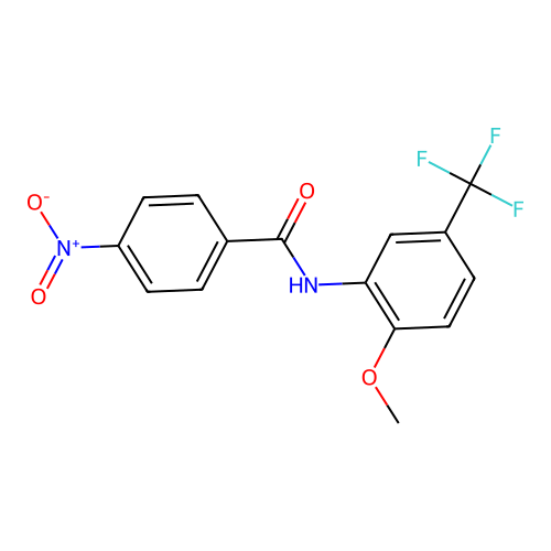 N-[2-methoxy-5-(trifluoromethyl)phenyl]-4-nitrobenzamide structure