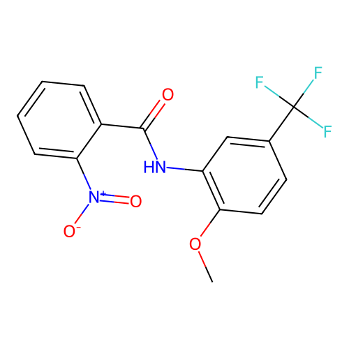 N-[2-methoxy-5-(trifluoromethyl)phenyl]-2-nitrobenzamide structure