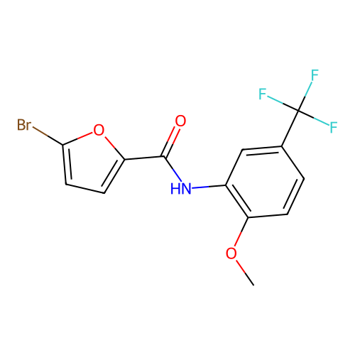 5-bromo-N-[2-methoxy-5-(trifluoromethyl)phenyl]furan-2-carboxamide structure