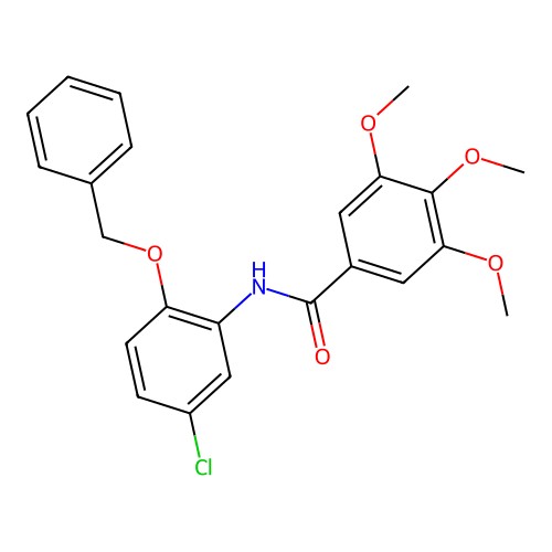 N-[2-(benzyloxy)-5-chlorophenyl]-3,4,5-trimethoxybenzamide structure
