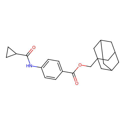 Tricyclo[3.3.1.13,7]dec-1-ylmethyl 4-[(cyclopropylcarbonyl)amino]benzoate structure