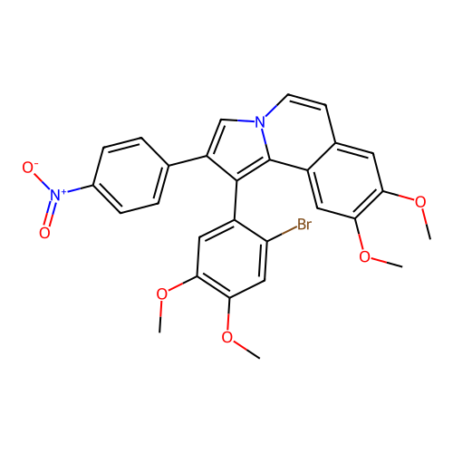 1-(2-bromo-4,5-dimethoxyphenyl)-8,9-dimethoxy-2-(4-nitrophenyl)pyrrolo[2,1-a]isoquinoline structure