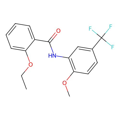 2-ethoxy-N-[2-methoxy-5-(trifluoromethyl)phenyl]benzamide structure