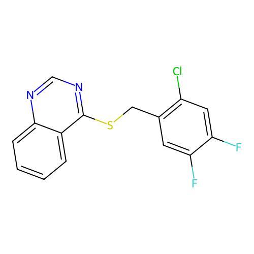 4-[(2-Chloro-4,5-difluorophenyl)methylsulfanyl]quinazoline structure