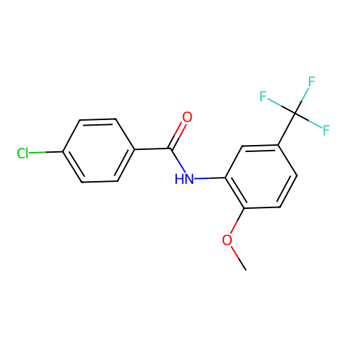 4-chloro-N-[2-methoxy-5-(trifluoromethyl)phenyl]benzamide structure