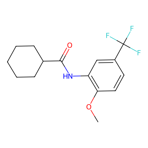 N-[2-methoxy-5-(trifluoromethyl)phenyl]cyclohexanecarboxamide structure