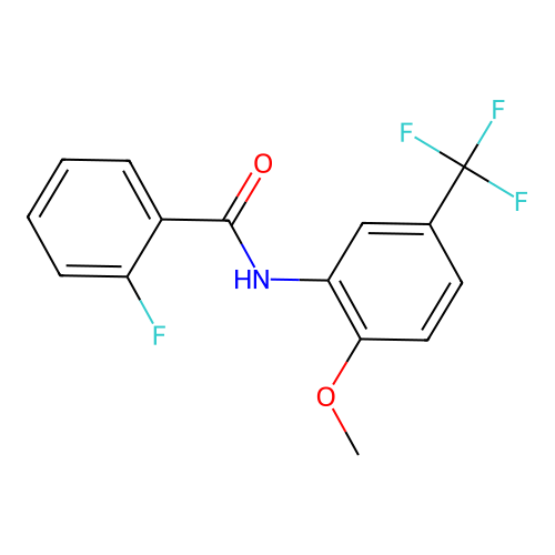 2-fluoro-N-[2-methoxy-5-(trifluoromethyl)phenyl]benzamide structure