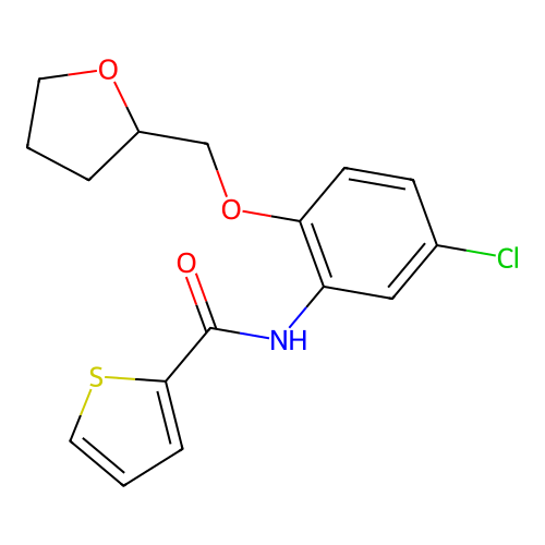 N-[5-chloro-2-(oxolan-2-ylmethoxy)phenyl]thiophene-2-carboxamide structure