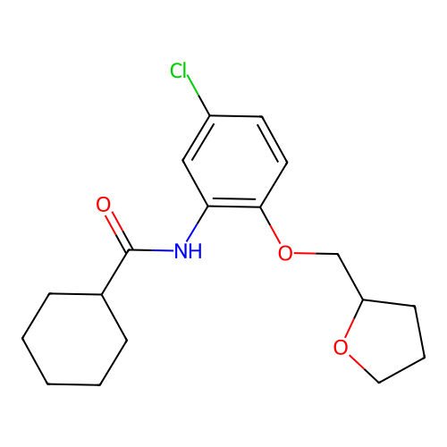 N-[5-chloro-2-(oxolan-2-ylmethoxy)phenyl]cyclohexanecarboxamide structure