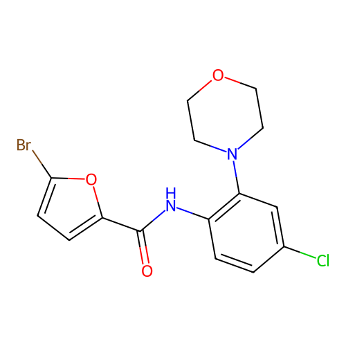 5-bromo-N-[4-chloro-2-(4-morpholinyl)phenyl]-2-furamide structure