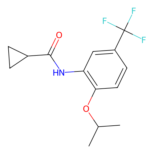 N-[2-isopropoxy-5-(trifluoromethyl)phenyl]cyclopropanecarboxamide structure
