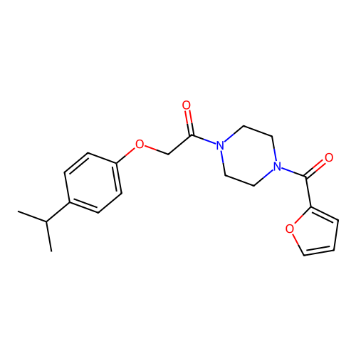 1-[4-(Furan-2-carbonyl)piperazin-1-yl]-2-(4-propan-2-ylphenoxy)ethanone structure