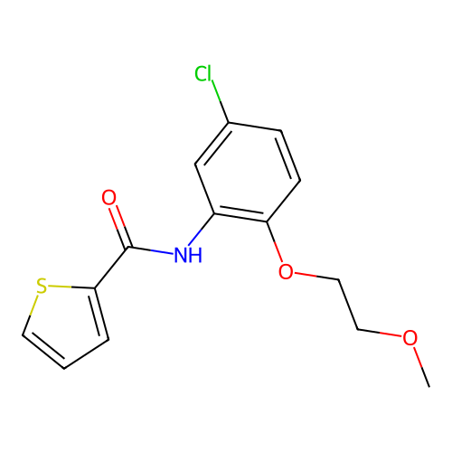 N-[5-chloro-2-(2-methoxyethoxy)phenyl]thiophene-2-carboxamide structure