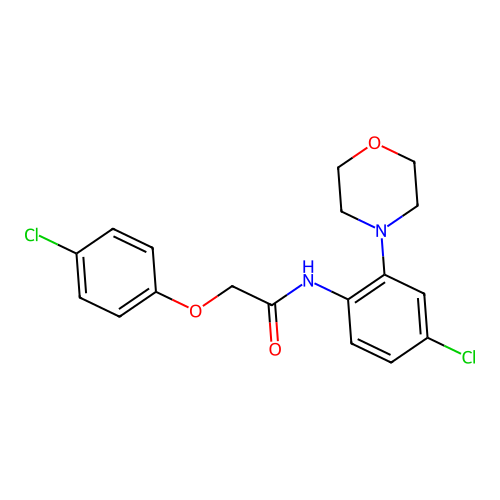 N-(4-chloro-2-morpholin-4-ylphenyl)-2-(4-chlorophenoxy)acetamide structure