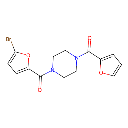 1-(5-Bromo-2-furoyl)-4-(2-furoyl)piperazine structure