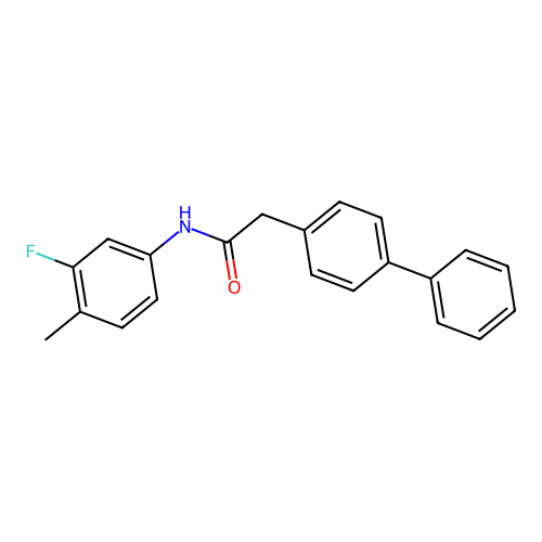 N-(3-fluoro-4-methylphenyl)-2-(4-phenylphenyl)acetamide structure