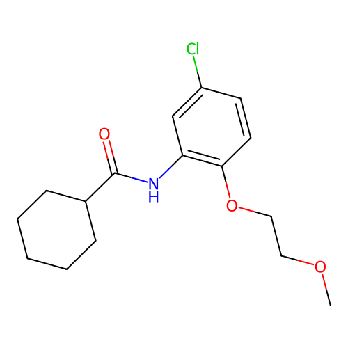 N-[5-chloro-2-(2-methoxyethoxy)phenyl]cyclohexanecarboxamide structure