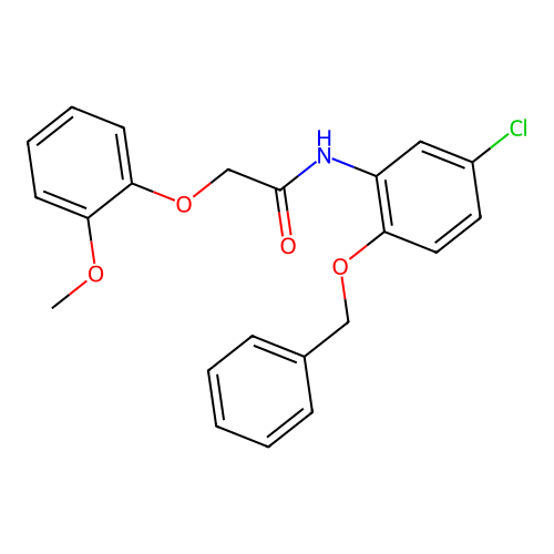 N-[2-(benzyloxy)-5-chlorophenyl]-2-(2-methoxyphenoxy)acetamide structure