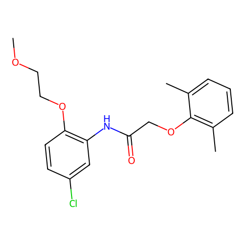N-[5-chloro-2-(2-methoxyethoxy)phenyl]-2-(2,6-dimethylphenoxy)acetamide structure