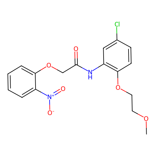 N-[5-chloro-2-(2-methoxyethoxy)phenyl]-2-(2-nitrophenoxy)acetamide structure