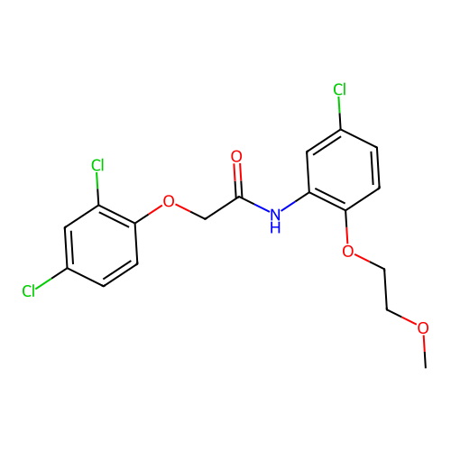 N-[5-chloro-2-(2-methoxyethoxy)phenyl]-2-(2,4-dichlorophenoxy)acetamide structure