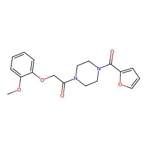 1-(2-Furoyl)-4-[(2-methoxyphenoxy)acetyl]piperazine structure