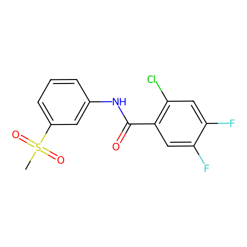 2-chloro-4,5-difluoro-N-(3-methylsulfonylphenyl)benzamide structure