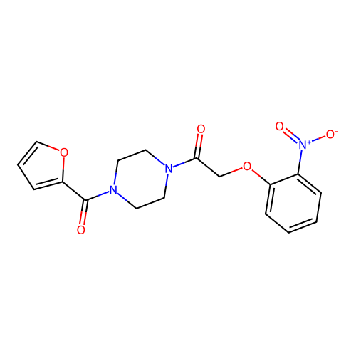 1-[4-(Furan-2-carbonyl)piperazin-1-yl]-2-(2-nitrophenoxy)ethanone structure
