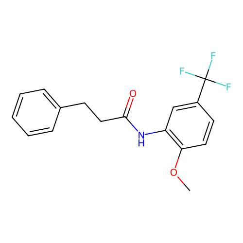 N-[2-methoxy-5-(trifluoromethyl)phenyl]-3-phenylpropanamide structure