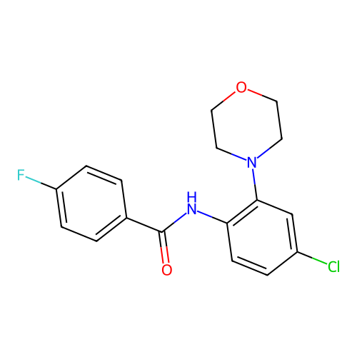 N-(4-chloro-2-morpholin-4-ylphenyl)-4-fluorobenzamide structure