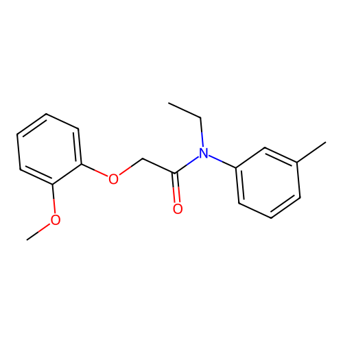 N-ethyl-2-(2-methoxyphenoxy)-N-(3-methylphenyl)acetamide structure
