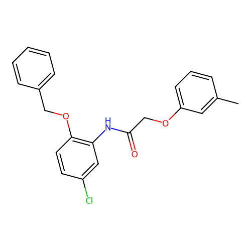 N-(5-chloro-2-phenylmethoxyphenyl)-2-(3-methylphenoxy)acetamide structure