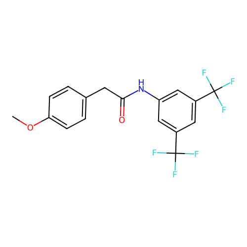 N-[3,5-bis(trifluoromethyl)phenyl]-2-(4-methoxyphenyl)acetamide structure