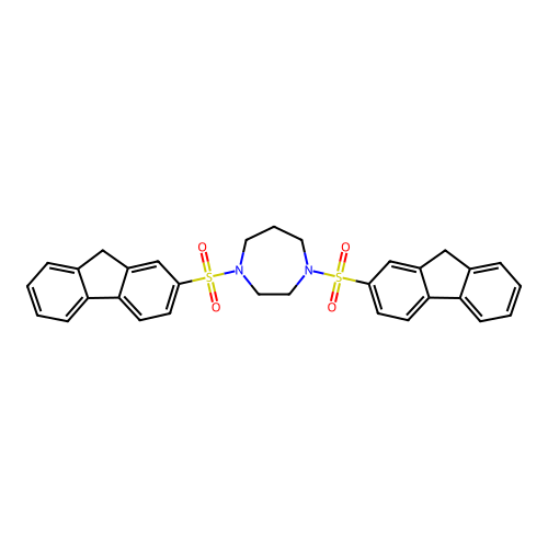 1,4-bis(9H-fluoren-2-ylsulfonyl)-1,4-diazepane structure