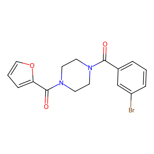 1-(3-Bromobenzoyl)-4-(2-furoyl)piperazine structure