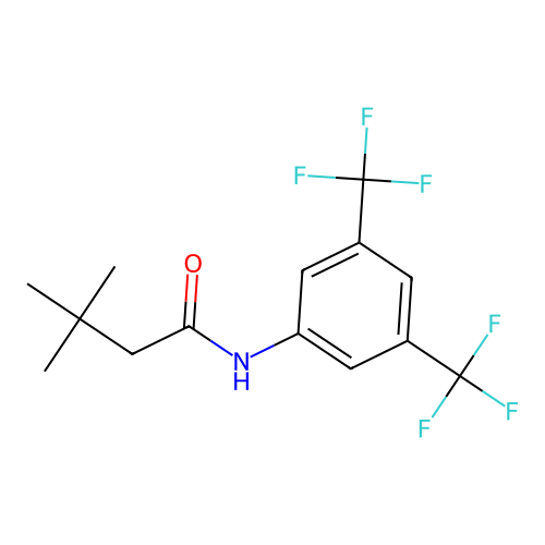 N-[3,5-bis(trifluoromethyl)phenyl]-3,3-dimethylbutanamide structure