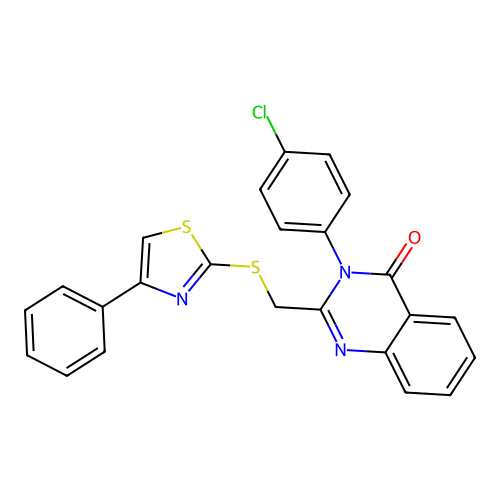 3-(4-Chlorophenyl)-2-[(4-phenyl-1,3-thiazol-2-yl)sulfanylmethyl]quinazolin-4-one structure