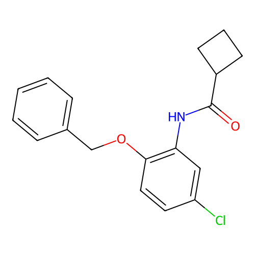 N-[2-(benzyloxy)-5-chlorophenyl]cyclobutanecarboxamide structure