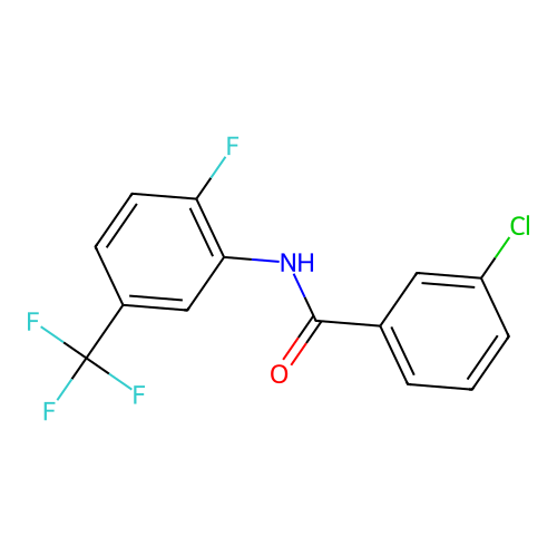 3-chloro-N-[2-fluoro-5-(trifluoromethyl)phenyl]benzamide structure