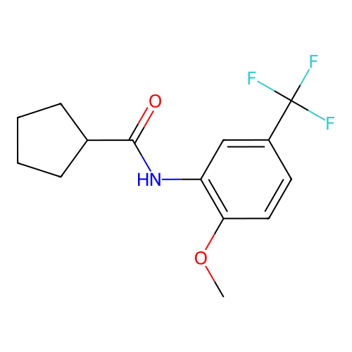 N-[2-methoxy-5-(trifluoromethyl)phenyl]cyclopentanecarboxamide structure