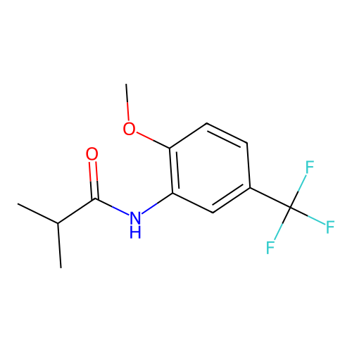 N-[2-methoxy-5-(trifluoromethyl)phenyl]-2-methylpropanamide structure