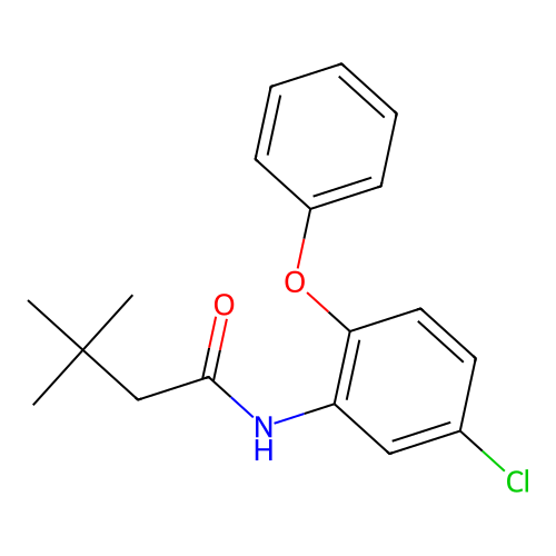 N-(5-chloro-2-phenoxyphenyl)-3,3-dimethylbutanamide structure