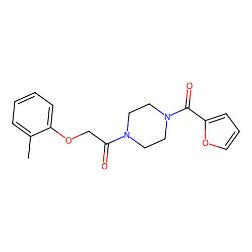 1-[4-(Furan-2-carbonyl)piperazin-1-yl]-2-(2-methylphenoxy)ethanone structure