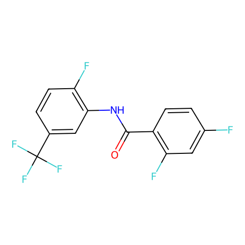2,4-difluoro-N-[2-fluoro-5-(trifluoromethyl)phenyl]benzamide structure
