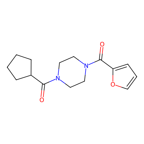 1-(Cyclopentylcarbonyl)-4-(2-furoyl)piperazine structure