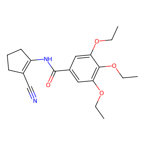 N-(2-cyanocyclopent-1-en-1-yl)-3,4,5-triethoxybenzamide structure