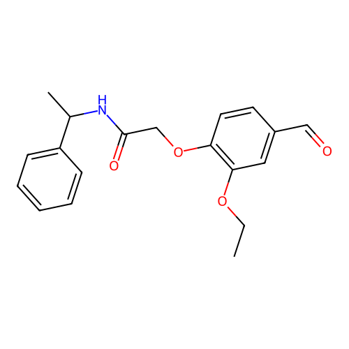 2-(2-ethoxy-4-formylphenoxy)-N-(1-phenylethyl)acetamide structure