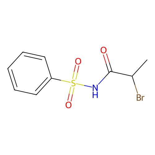 N-(benzenesulfonyl)-2-bromopropanamide structure