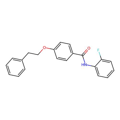 N-(2-fluorophenyl)-4-(2-phenylethoxy)benzamide structure